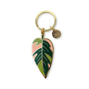 Pink Princess Philodendron - Keychain