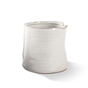 Pinched Stoneware Planter - White